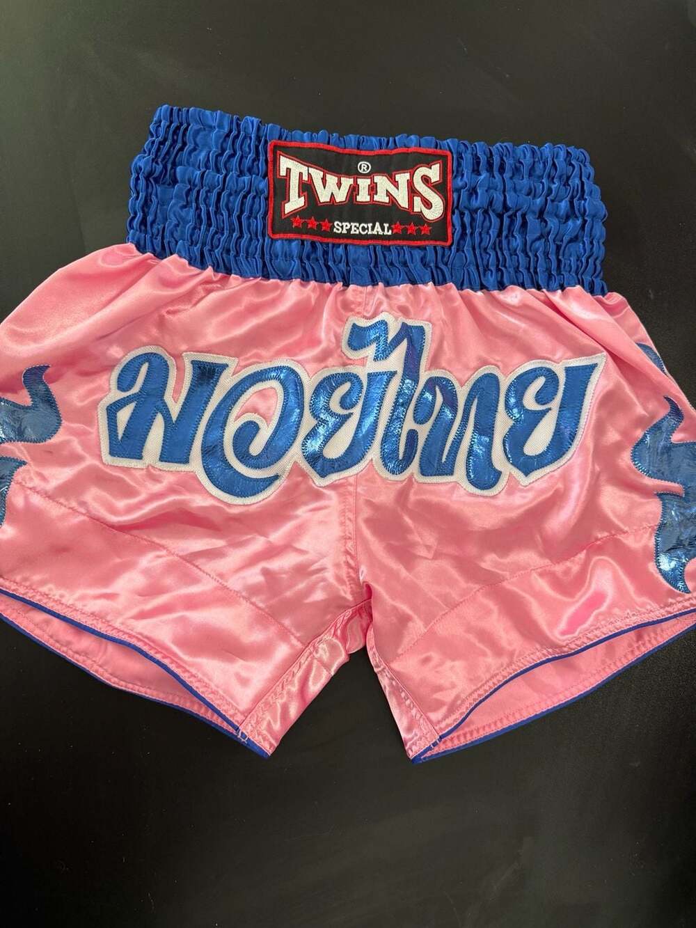 Twins Special Muay Thai Boxing Shorts Pink and Blue Size L